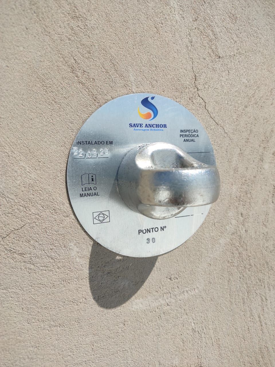 Pontos de ancoragem definitivos em aço inox 316