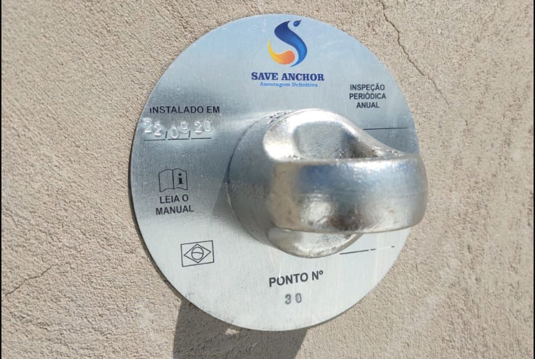 Pontos de ancoragem definitivos em aço inox 316